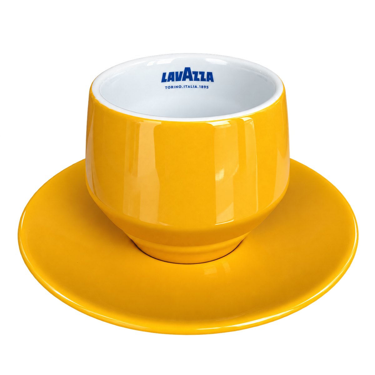 Lavazza Maniko cappuccino šoljica sa tacnom, Ambra žuta Lavazza Maniko cappuccino šoljica sa tacnom, Ambra žuta