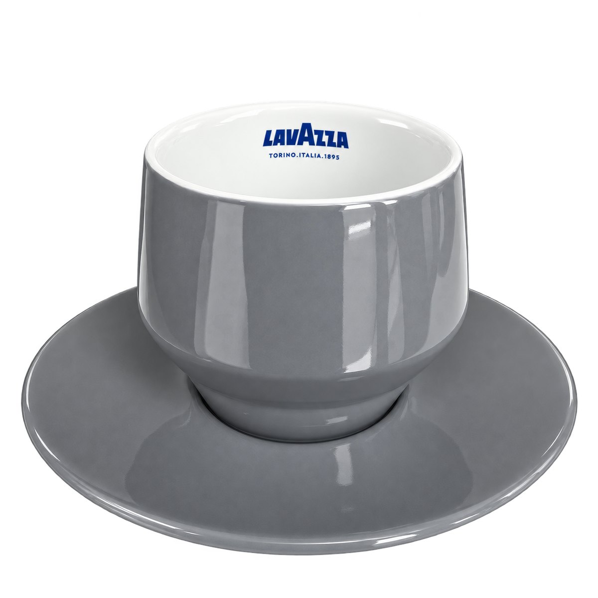 Lavazza Maniko cappuccino šoljica sa tacnom, Nickel siva Lavazza Maniko cappuccino šoljica sa tacnom, Nickel siva
