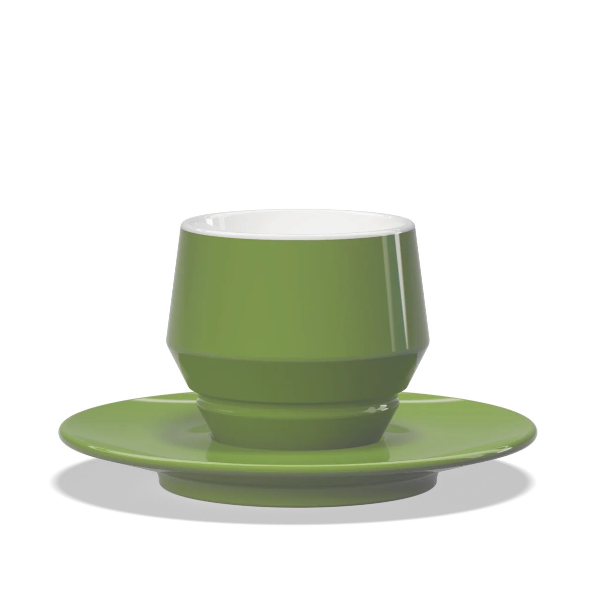 Lavazza Maniko cappuccino šoljica sa tacnom, Verde zelena, bočni prikaz Lavazza Maniko cappuccino šoljica sa tacnom, Verde zelena, bočni prikaz