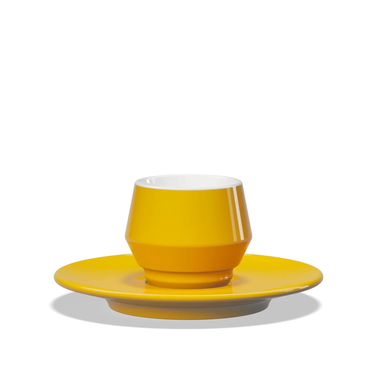 Lavazza Maniko espresso šoljica sa tacnom, Ambra žuta, bočni prikaz Lavazza Maniko espresso šoljica sa tacnom, Ambra žuta, bočni prikaz