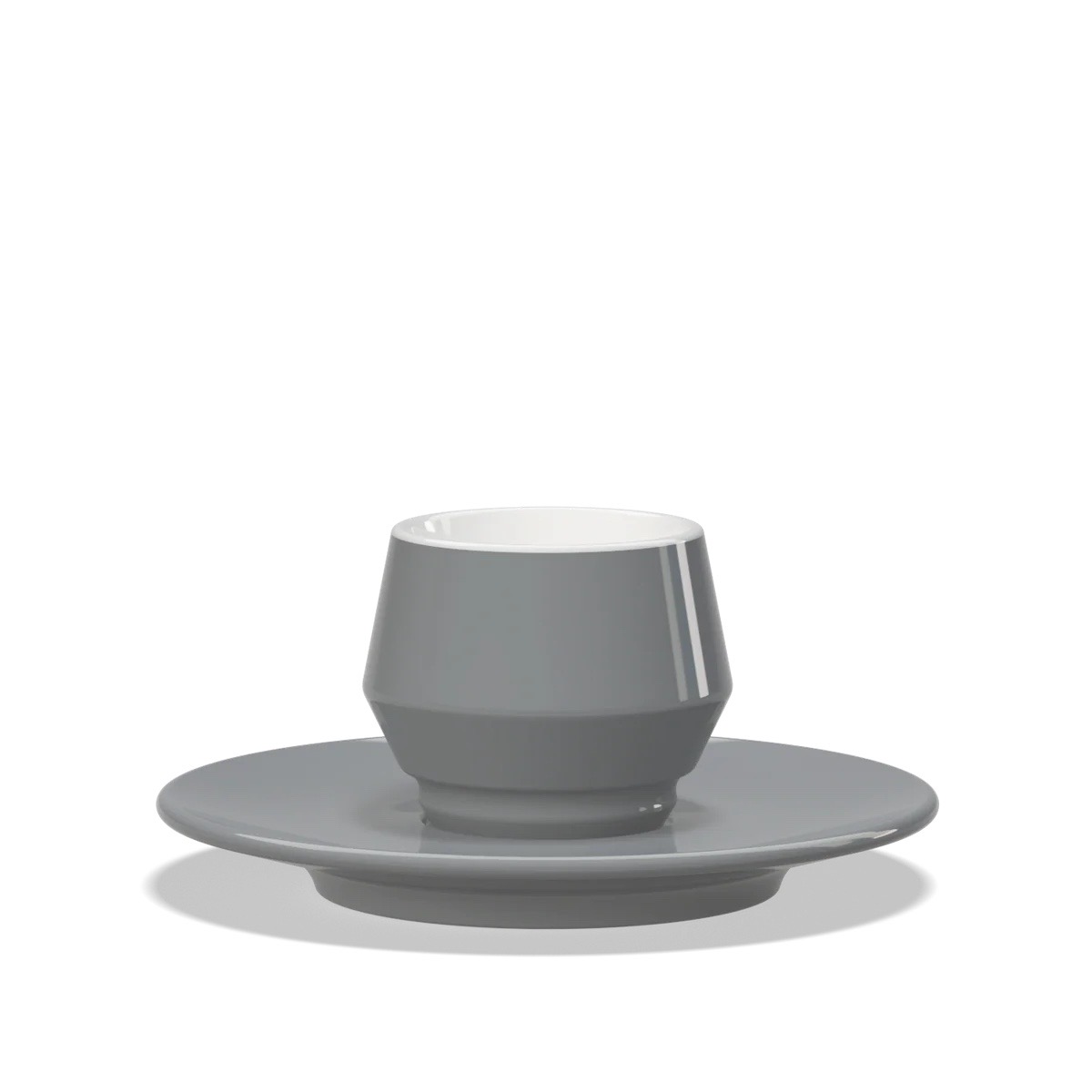 Lavazza Maniko espresso šoljica sa tacnom, Nickel siva, bočni prikaz Lavazza Maniko espresso šoljica sa tacnom, Nickel siva, bočni prikaz
