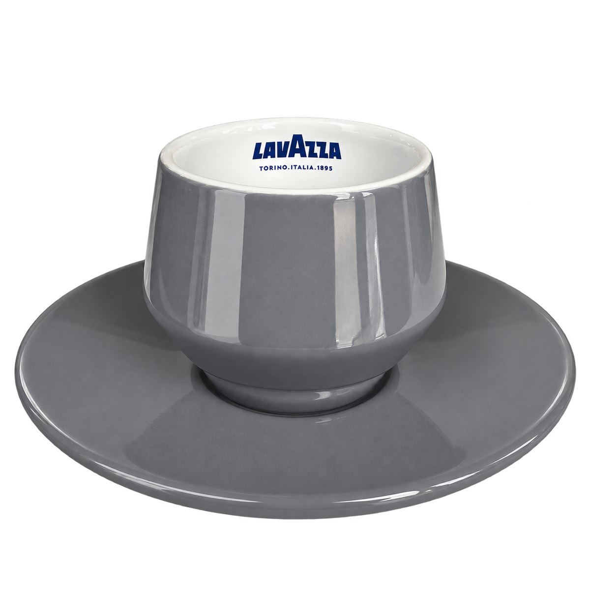 Lavazza Maniko espresso šoljica sa tacnom, Nickel siva Lavazza Maniko espresso šoljica sa tacnom, Nickel siva