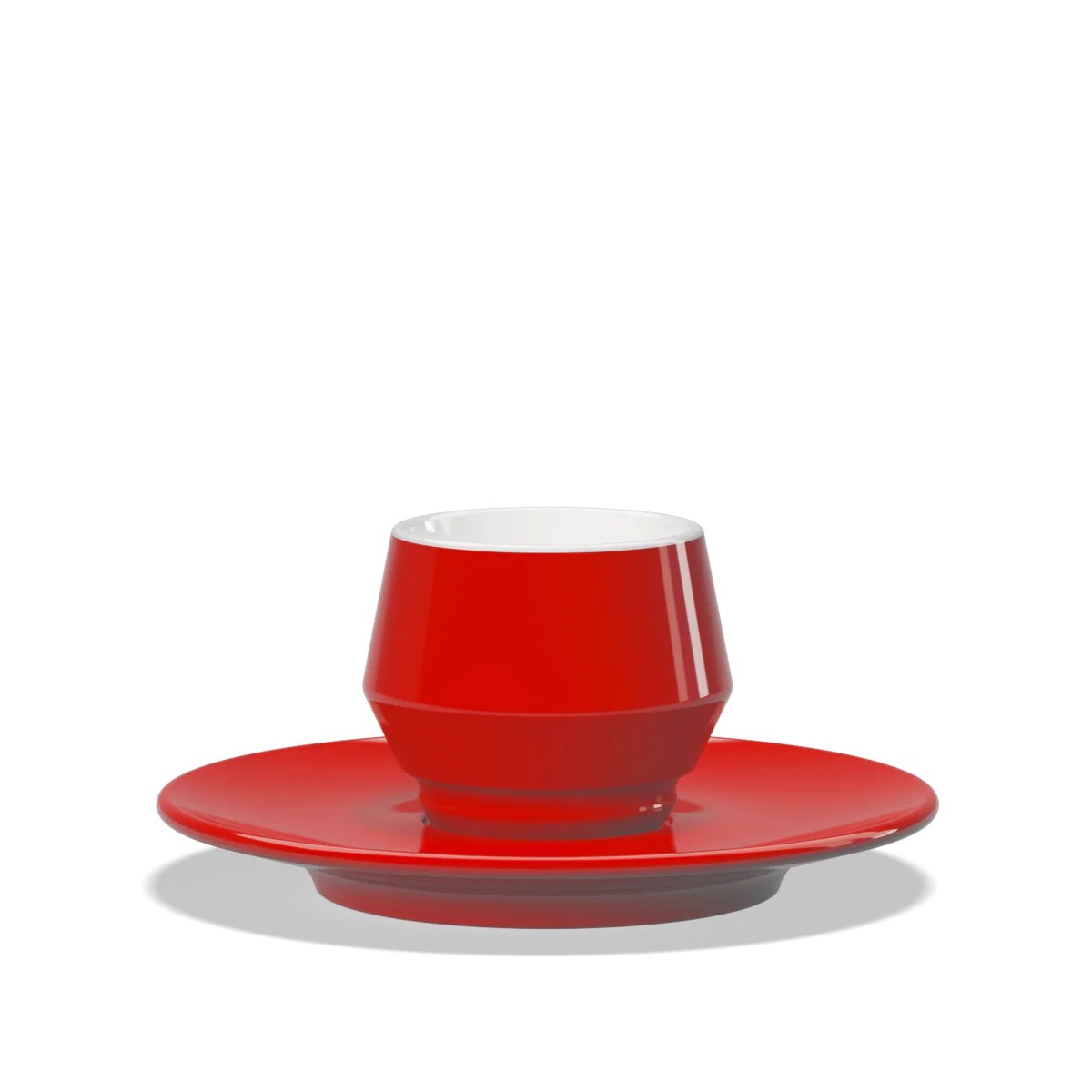 Lavazza Maniko espresso šoljica sa tacnom, Rosso crvena, bočni prikaz Lavazza Maniko espresso šoljica sa tacnom, Rosso crvena, bočni prikaz