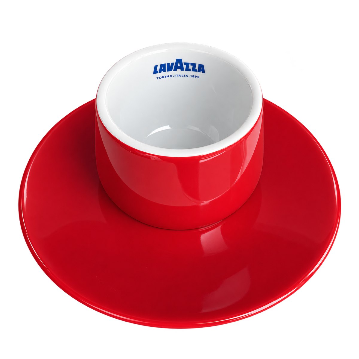 Lavazza Maniko espresso šoljica sa tacnom, Rosso crvena Lavazza Maniko espresso šoljica sa tacnom, Rosso crvena